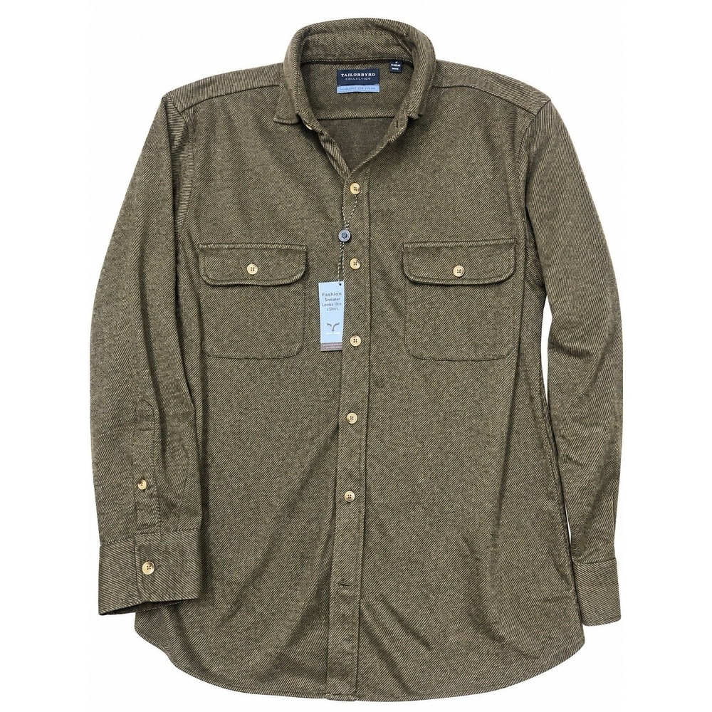Tailorbyrd Men's Long Sleeve Luxurious Comfort Collection Button Up Shirt Small